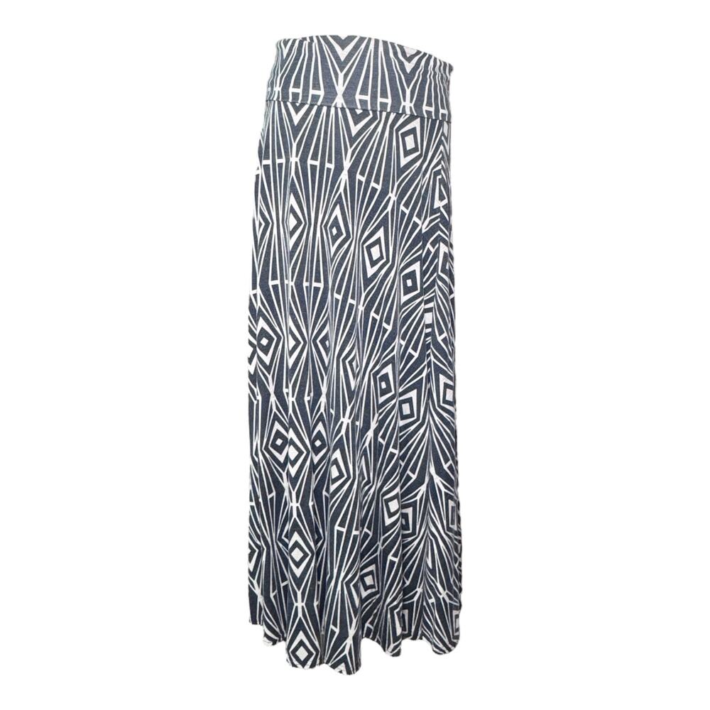 🌶️ Thyme & Honey Medium Navy Heather Gray Foldover Waist Yoga Maxi Skirt